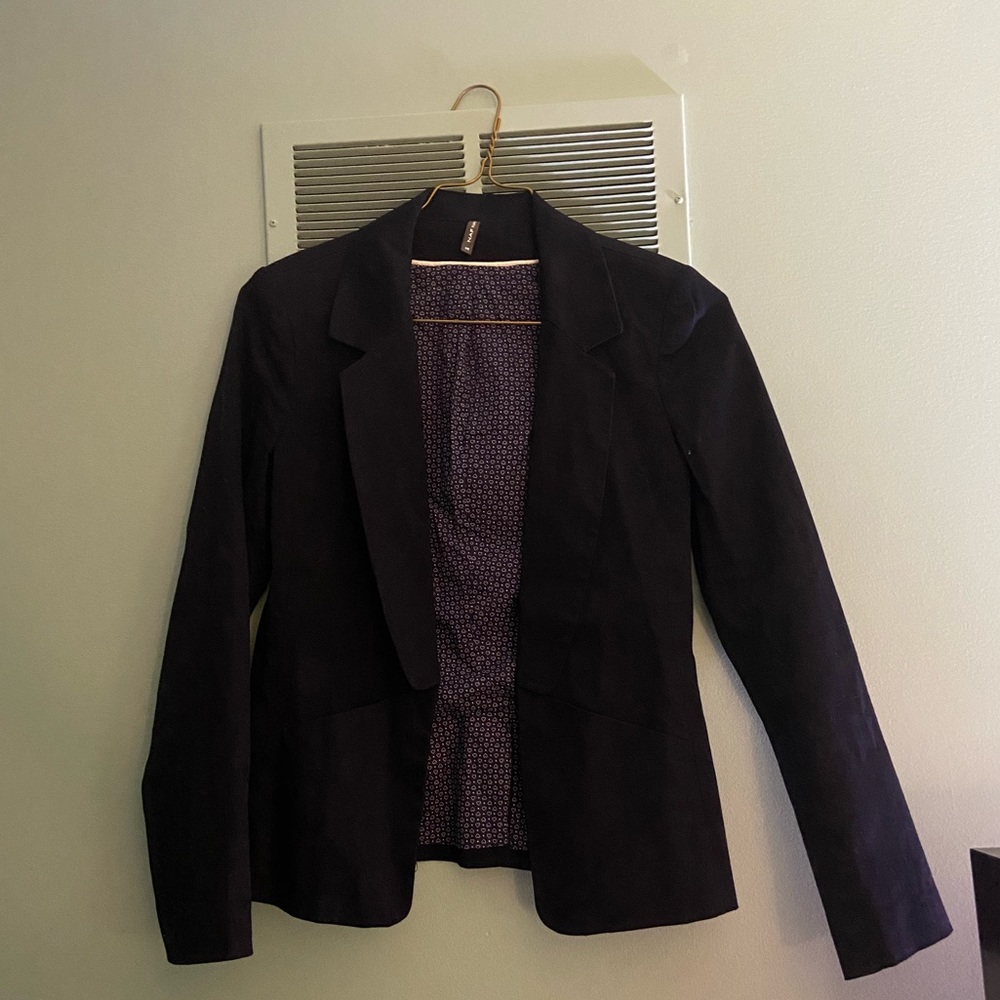 Nafani Navy Cotton Blazer